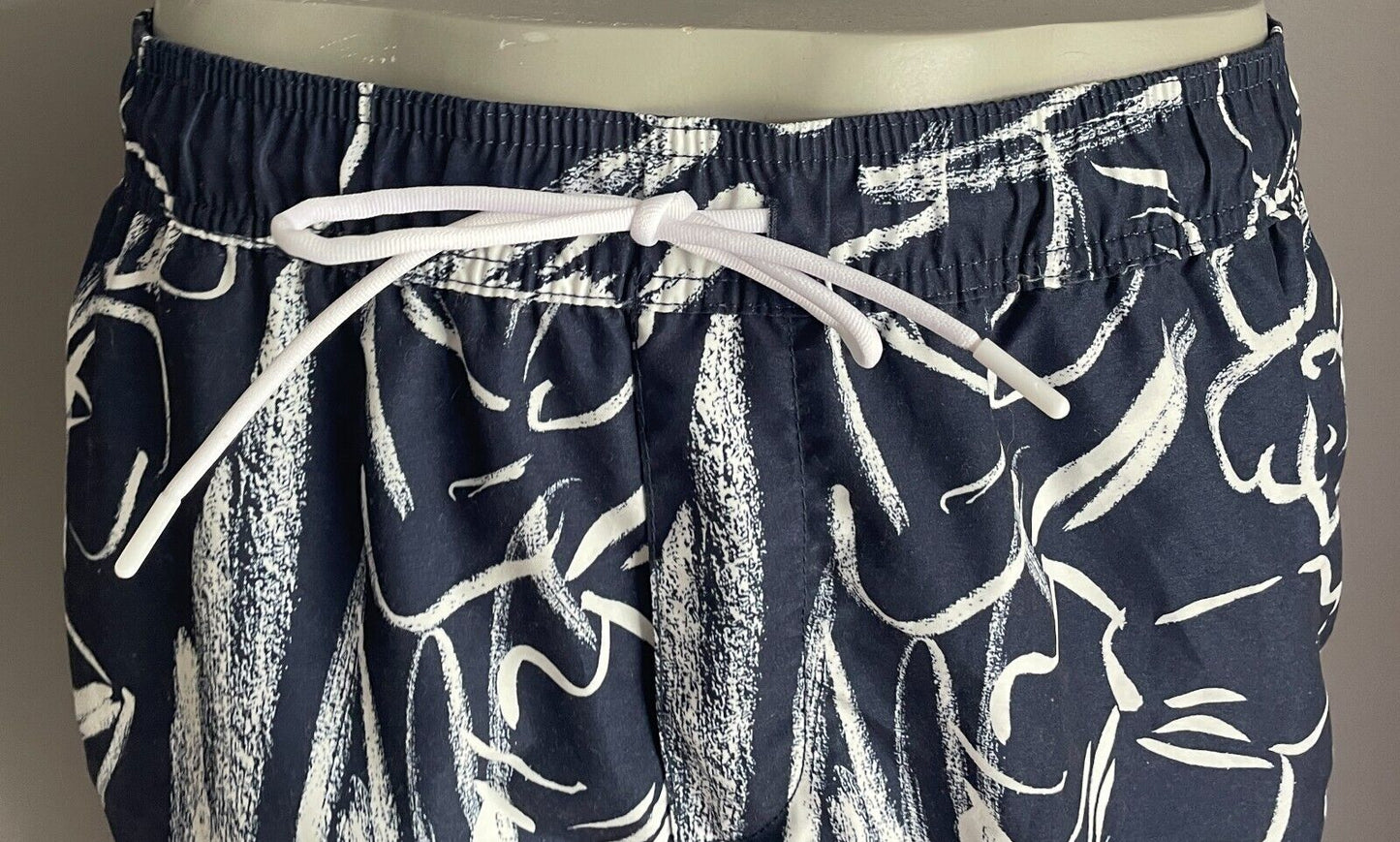 Board Shorts COTTON ON GARMENTS Navy White Print Elastic Waist Mens Size XL