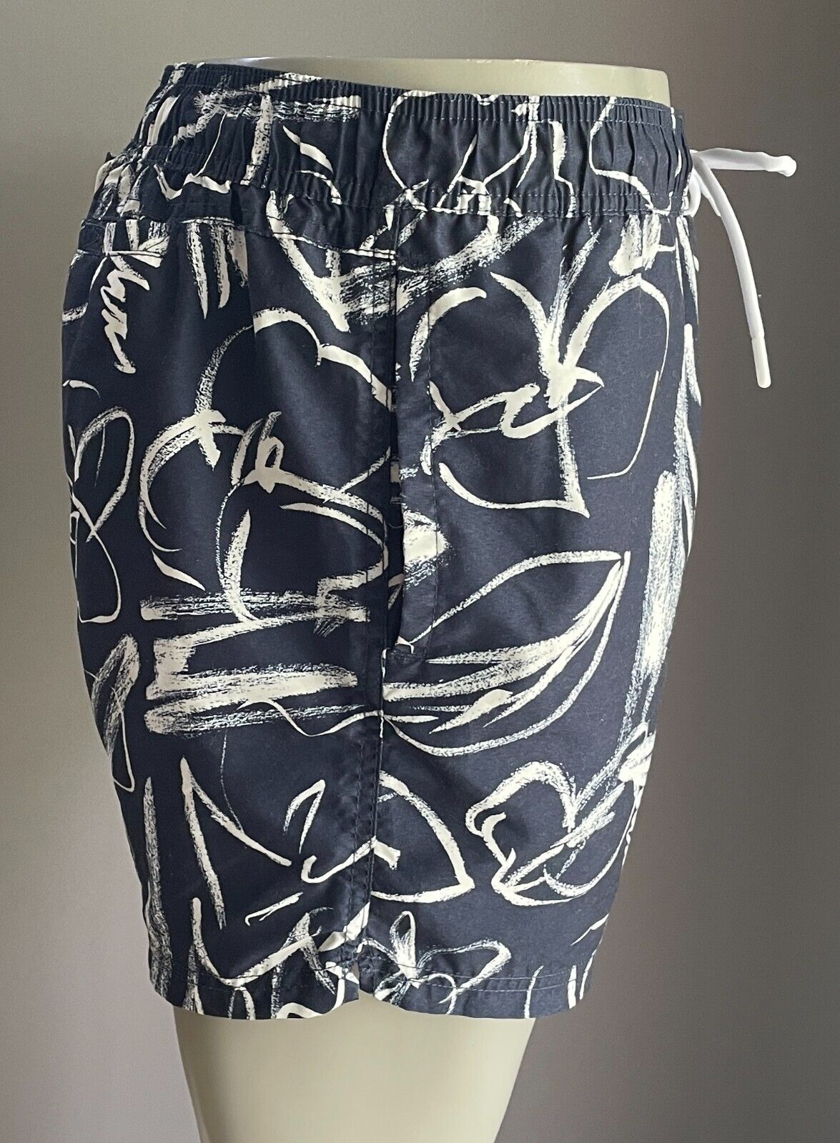 Board Shorts COTTON ON GARMENTS Navy White Print Elastic Waist Mens Size XL