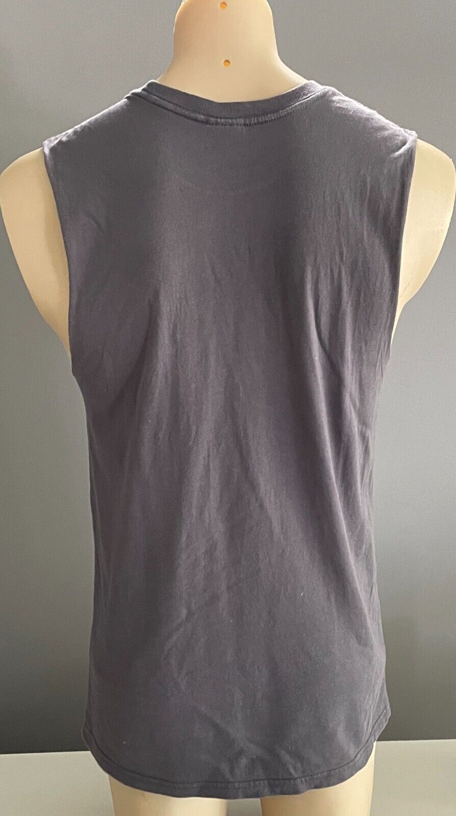 COTTON ON Muscle Tee Grey & White Print Sleeveless T-Bar Tee Size Mens XS