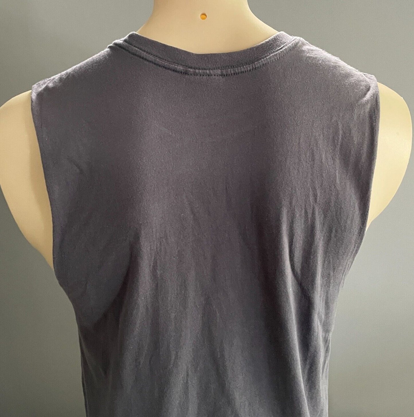 COTTON ON Muscle Tee Grey & White Print Sleeveless T-Bar Tee Size Mens XS