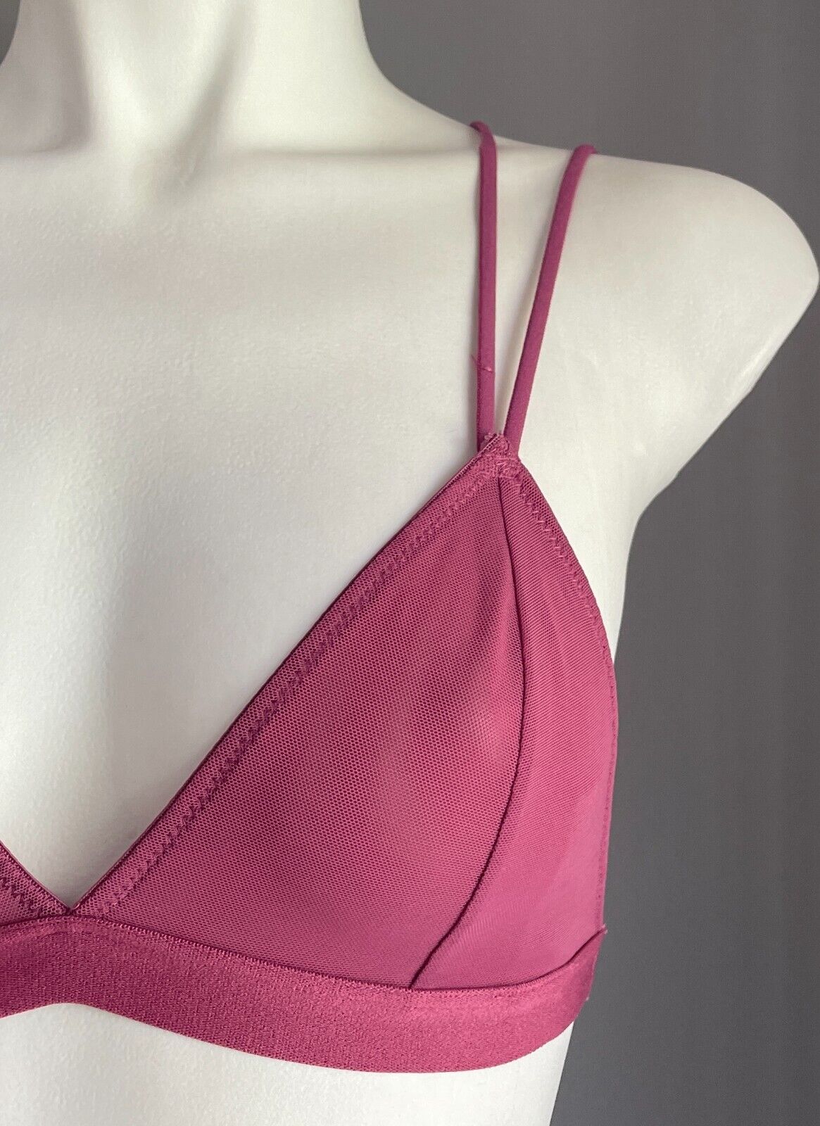 COTTON ON BODY Bralette Pink Mesh Double Strap Cross Back Wire Free Size S 8