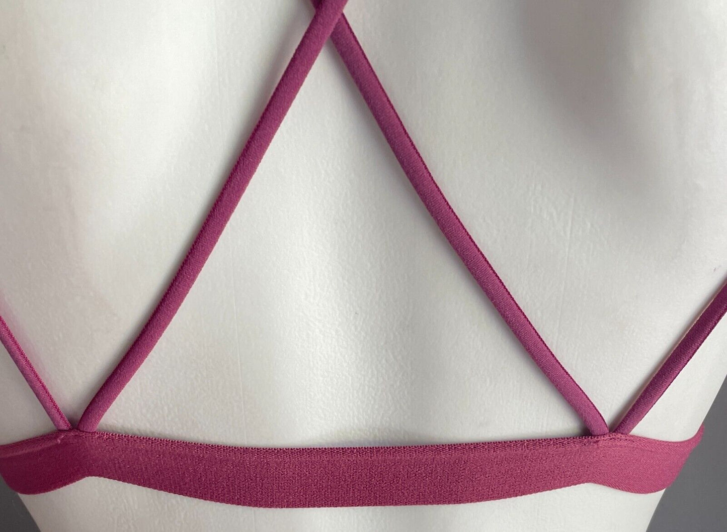 COTTON ON BODY Bralette Pink Mesh Double Strap Cross Back Wire Free Size S 8