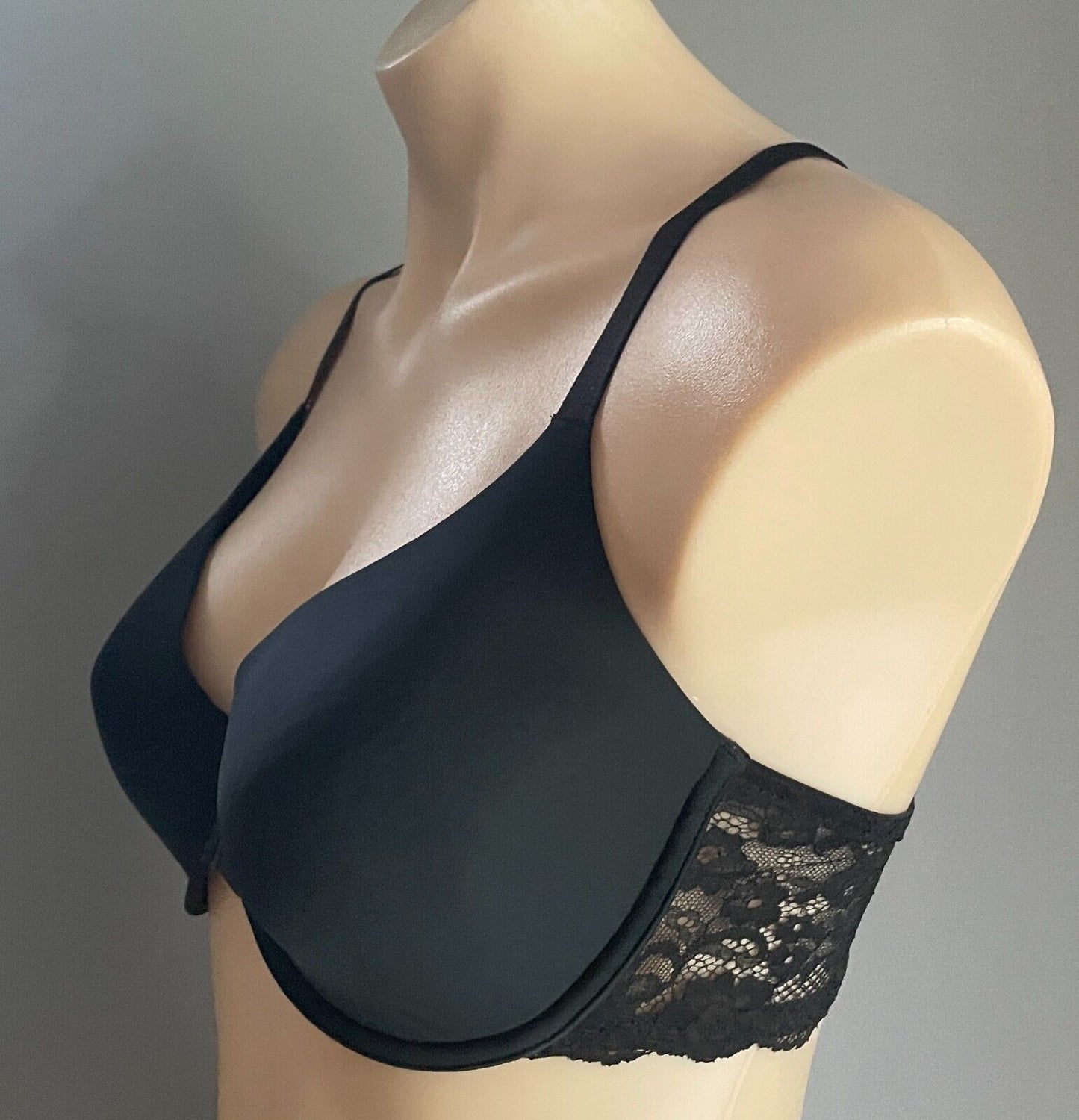 TARGET Bra 14C Black Moulded Cups Lace Racer Back Underwire Front Open Size 14 C