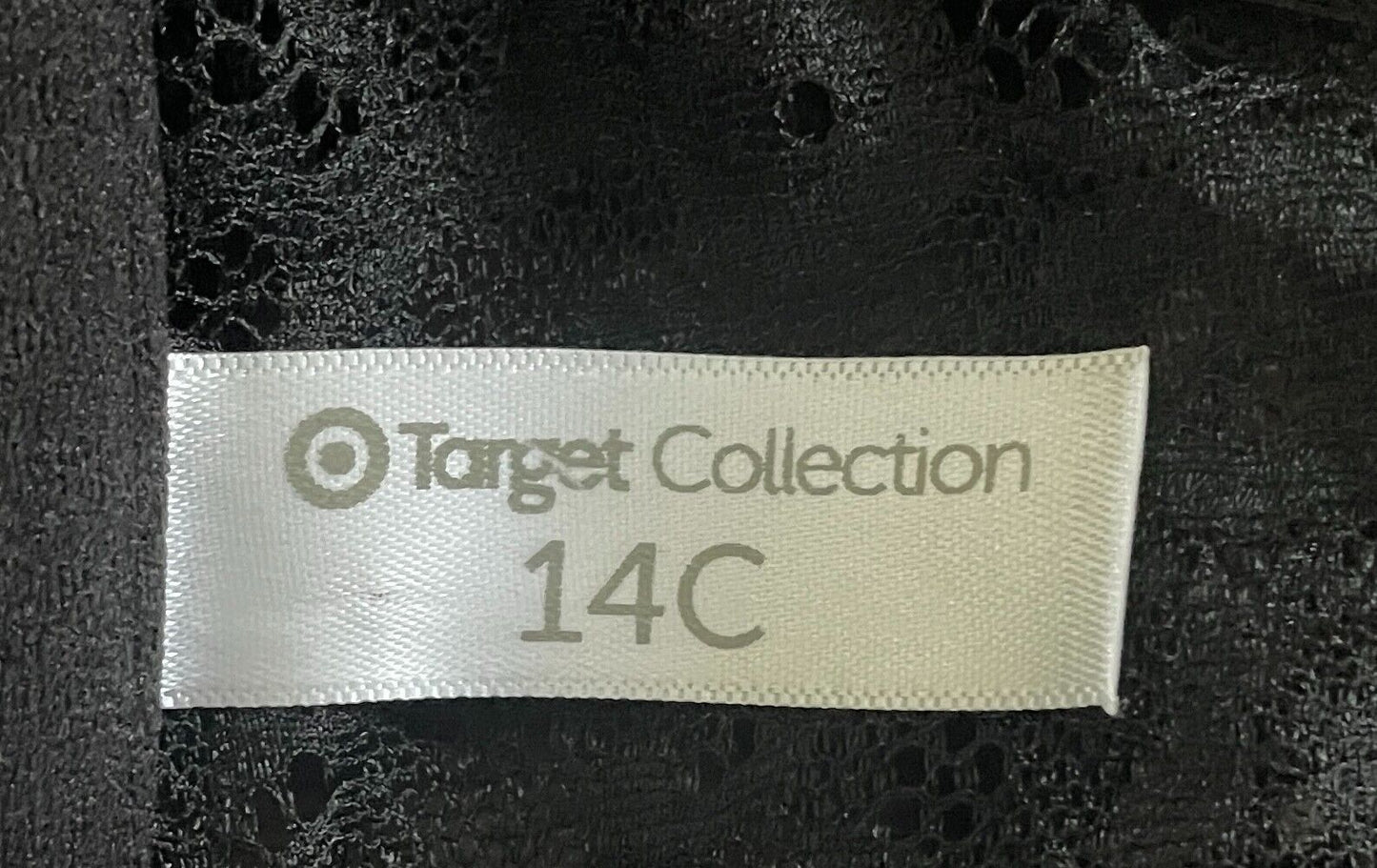 TARGET Bra 14C Black Moulded Cups Lace Racer Back Underwire Front Open Size 14 C