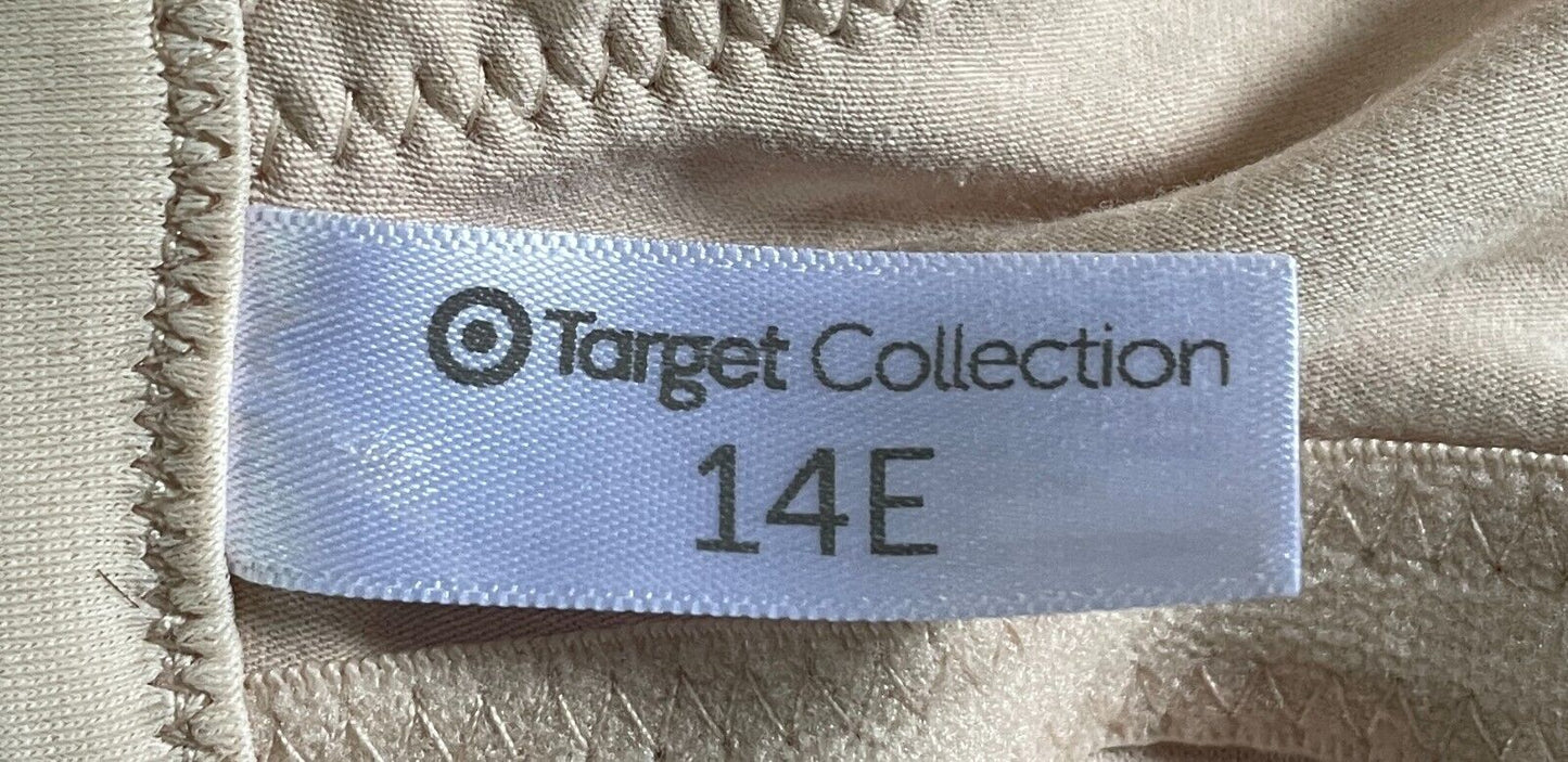 TARGET Bra 14E Underwire Beige Minimiser Lingerie Underwear Size 14 E