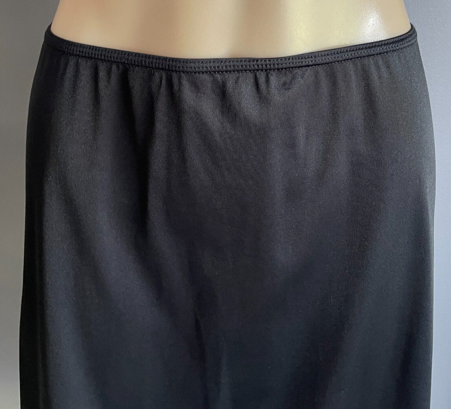 TARGET Vintage Half Slip Petticoat Black Elastic Waist Lace Hem Size 10