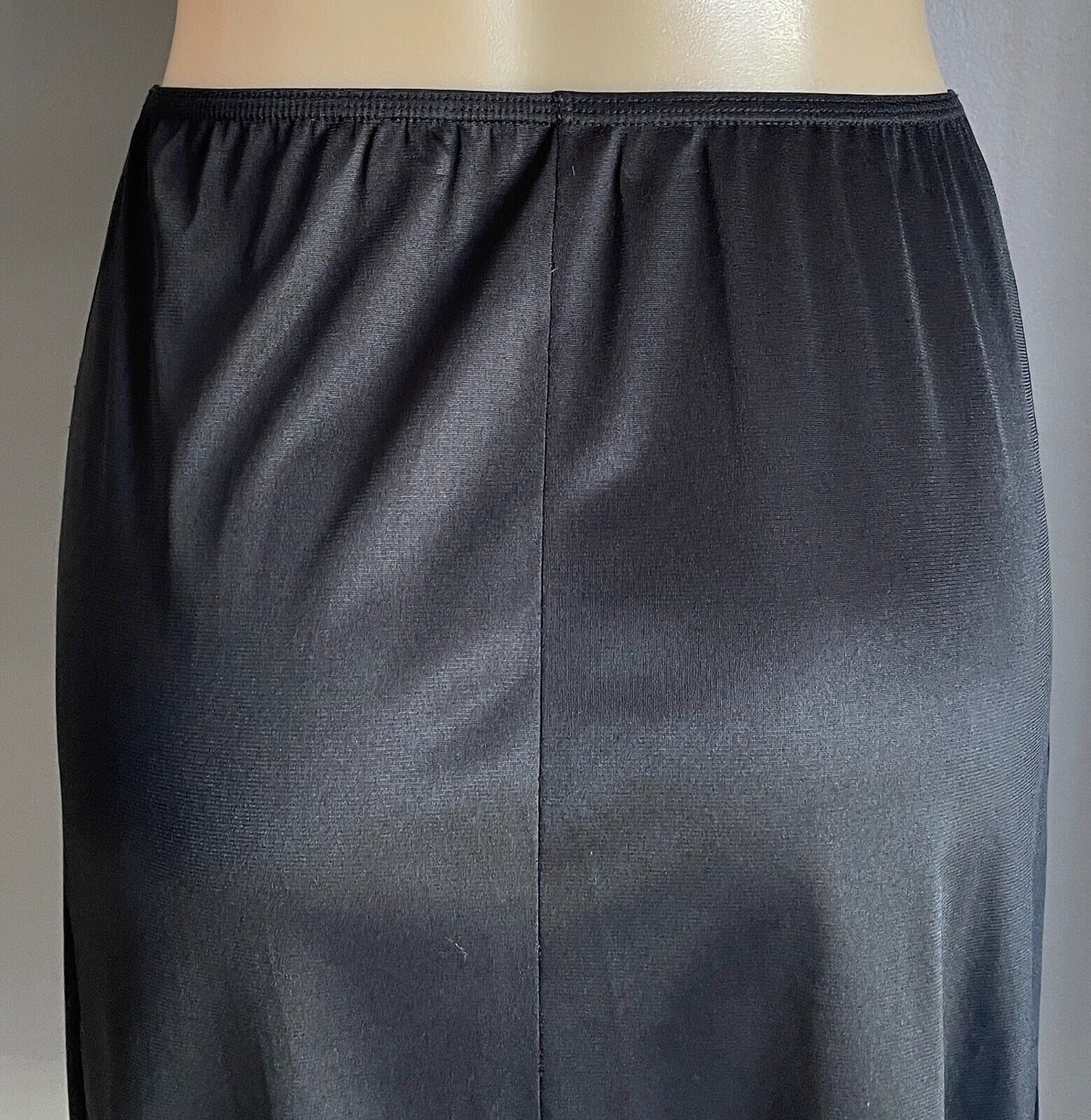 TARGET Vintage Half Slip Petticoat Black Elastic Waist Lace Hem Size 10