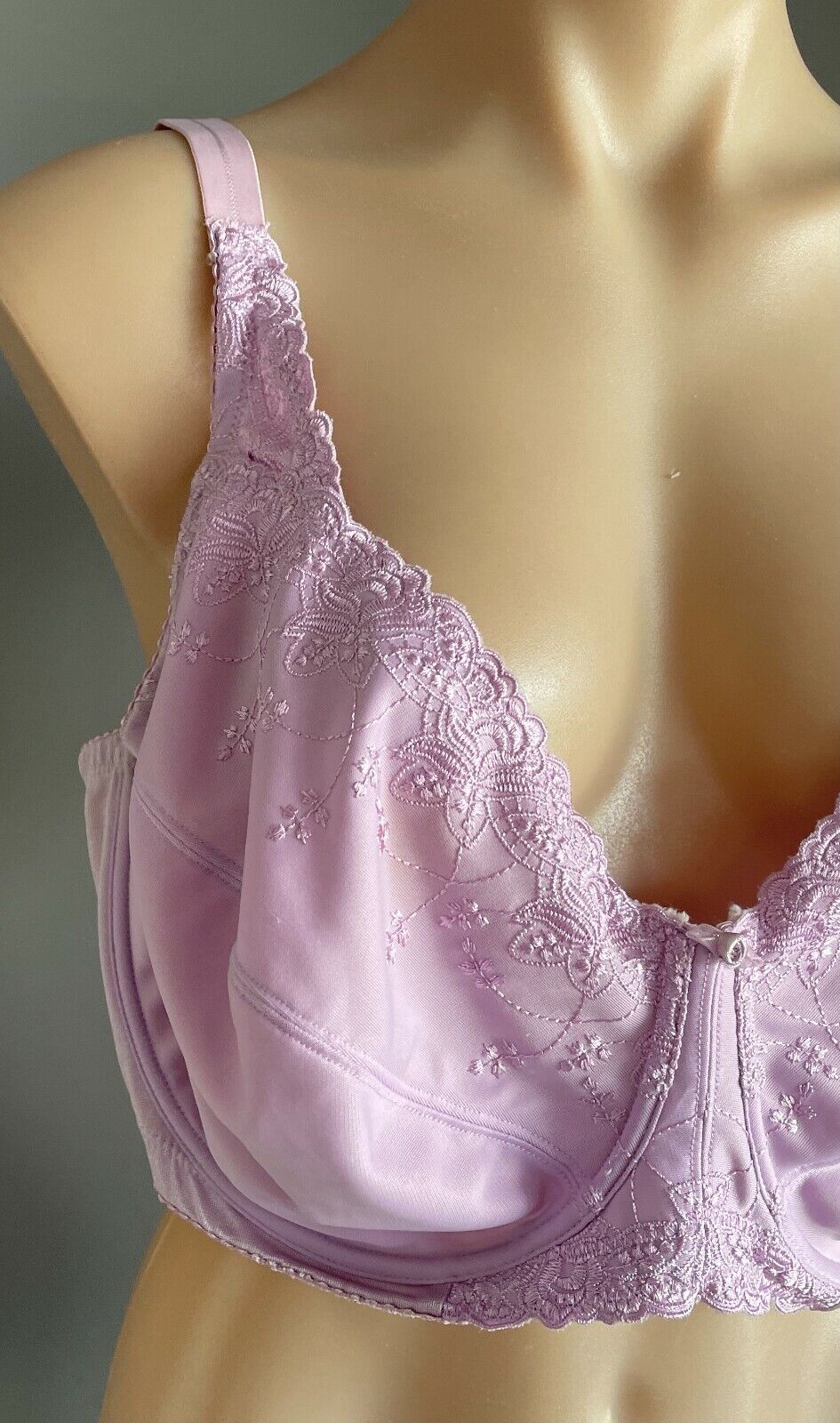 TARGET Bra 22DD Underwire Mauve Floral Embroidery Trim  Ladies Plus NEW 22 DD