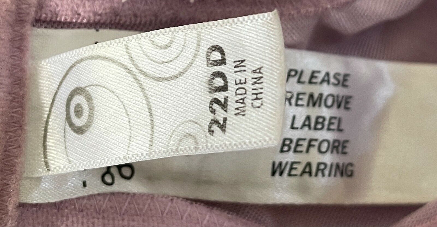 TARGET Bra 22DD Underwire Mauve Floral Embroidery Trim  Ladies Plus NEW 22 DD