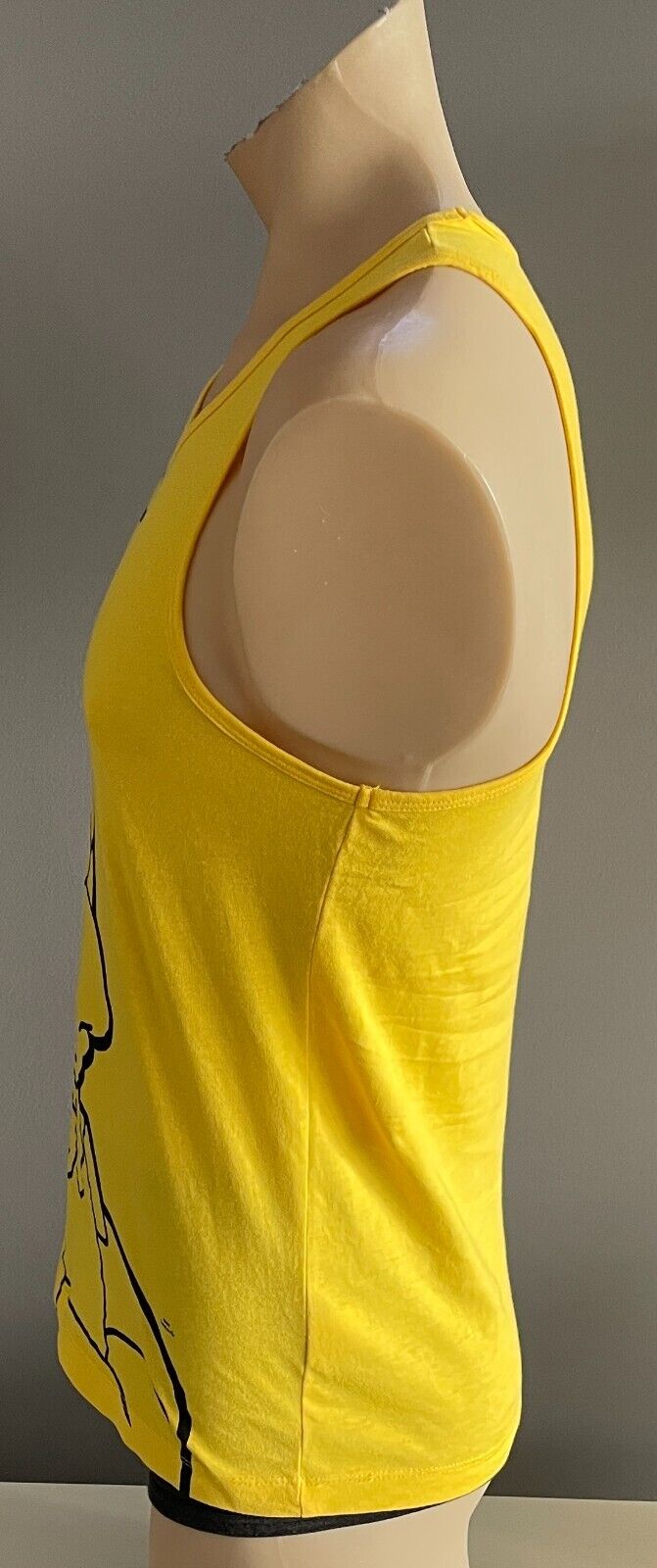 THE SIMPSONS Muscle Tee Yellow Black Homer Simpson Print Singlet Mens Size S