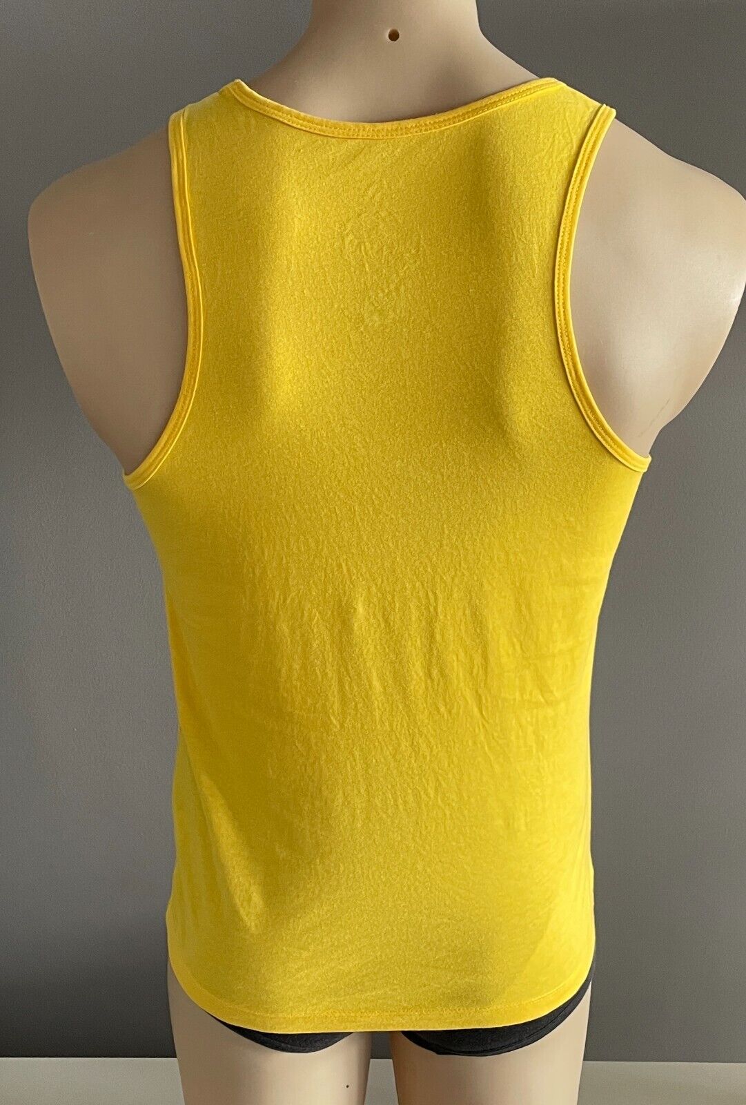 THE SIMPSONS Muscle Tee Yellow Black Homer Simpson Print Singlet Mens Size S