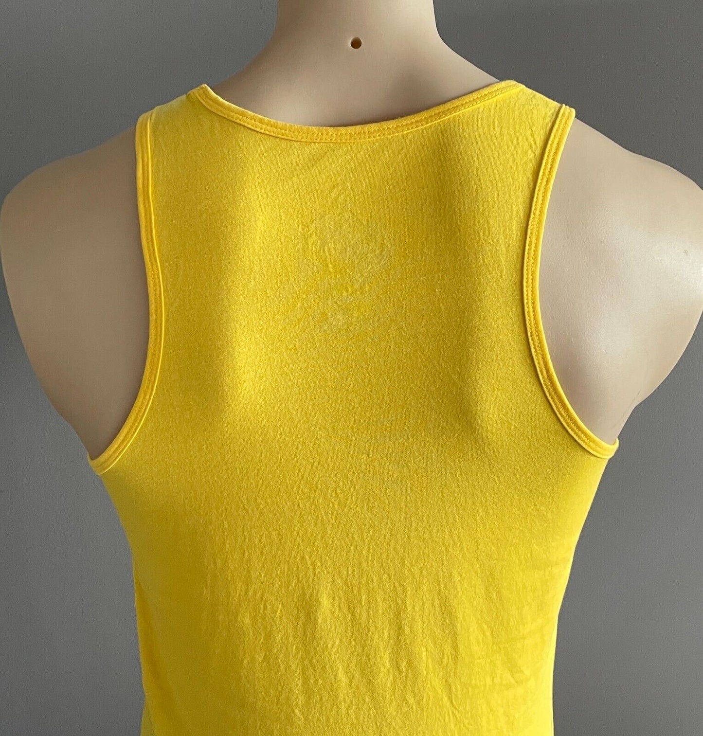THE SIMPSONS Muscle Tee Yellow Black Homer Simpson Print Singlet Mens Size S