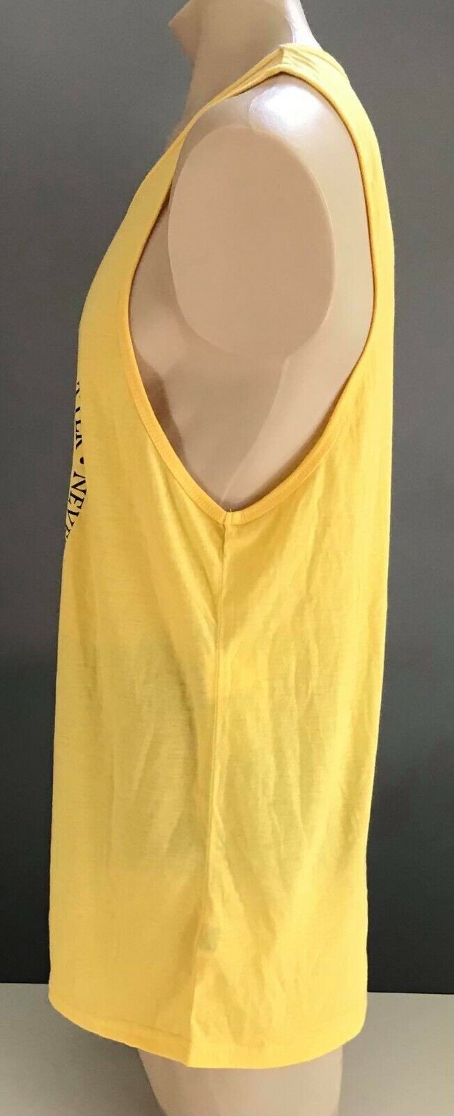 Mens VOLCOM T Shirt "No Matter What" Graphic Yellow Sleeveless Surf Tee XXL NEW