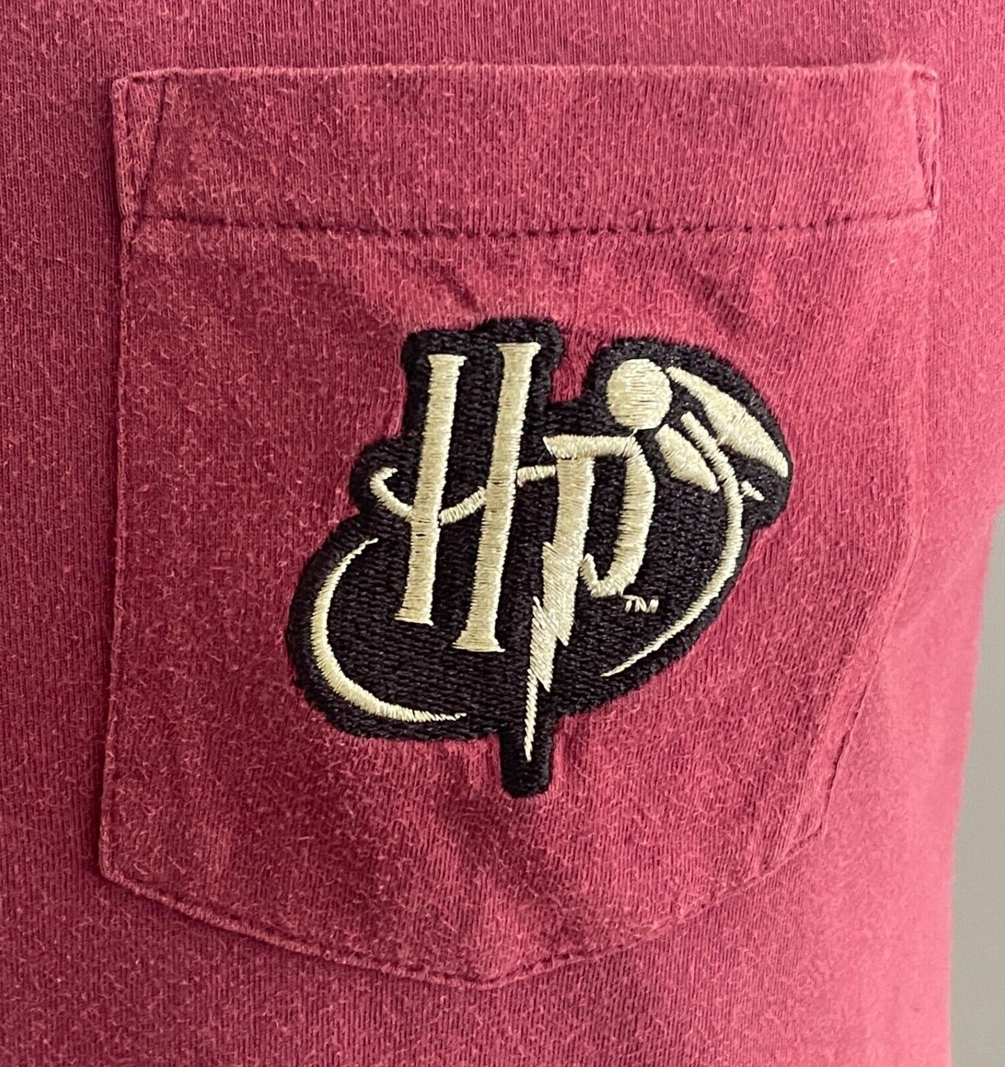 HARRY POTTER Burgundy Short Sleeve T-Shirt Size S 100cm Chest Pocket Unisex