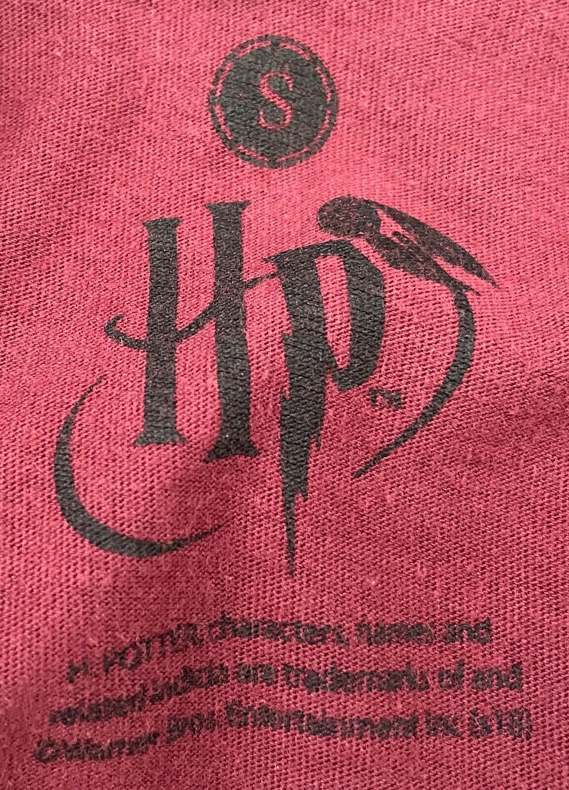 HARRY POTTER Burgundy Short Sleeve T-Shirt Size S 100cm Chest Pocket Unisex