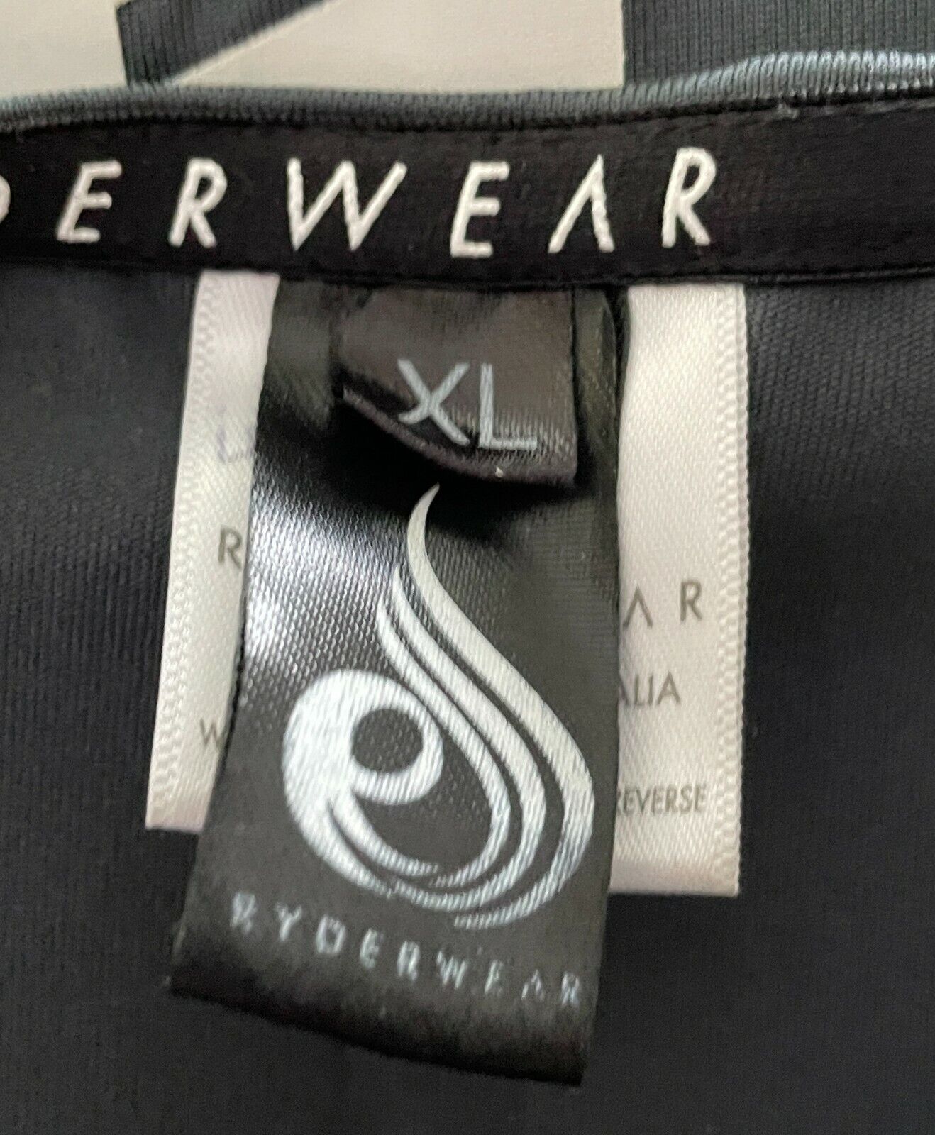 Mens RYDERWEAR Tank Top Dark Grey & White Print "Evo" T-Back Stringer Tee Sz XL