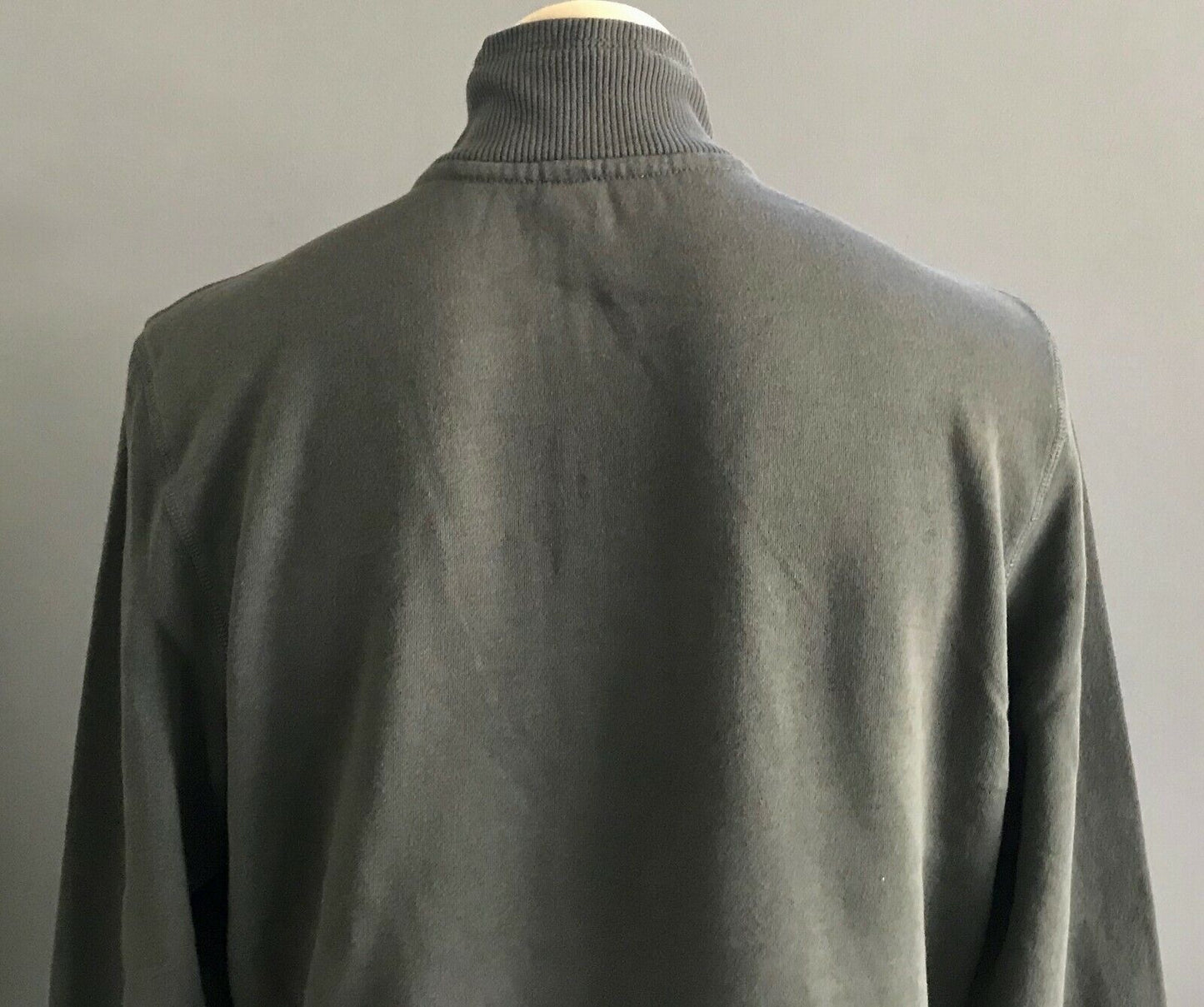Mens KMART Zip Jumper Grey Fleece Long Sleeve High Neck w Buttons Size XL