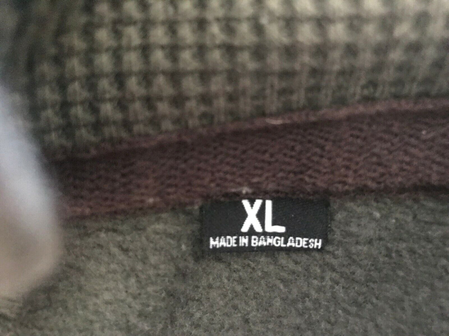 Mens KMART Zip Jumper Grey Fleece Long Sleeve High Neck w Buttons Size XL