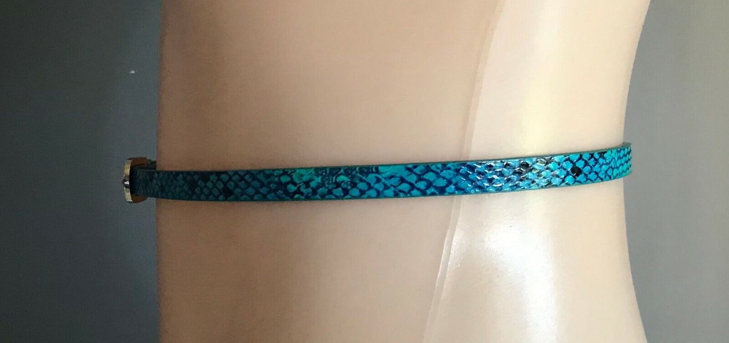 PORTMANS 3x Belts Thin Pleather Blue Yellow Blue Green Snake Print Size XS NEW