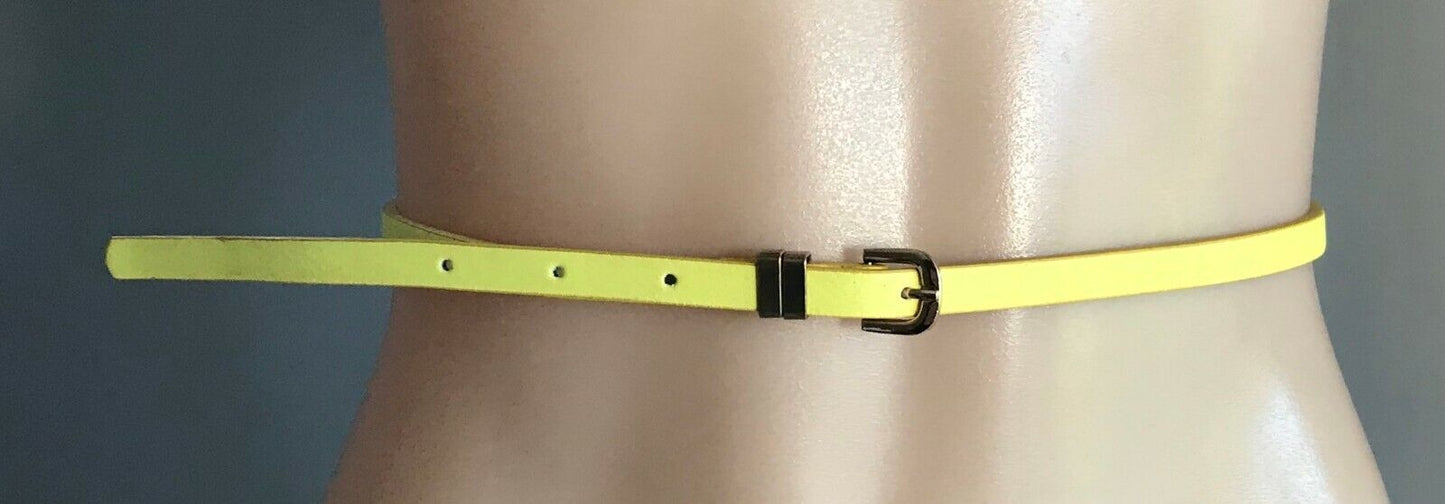 PORTMANS 3x Belts Thin Pleather Blue Yellow Blue Green Snake Print Size XS NEW