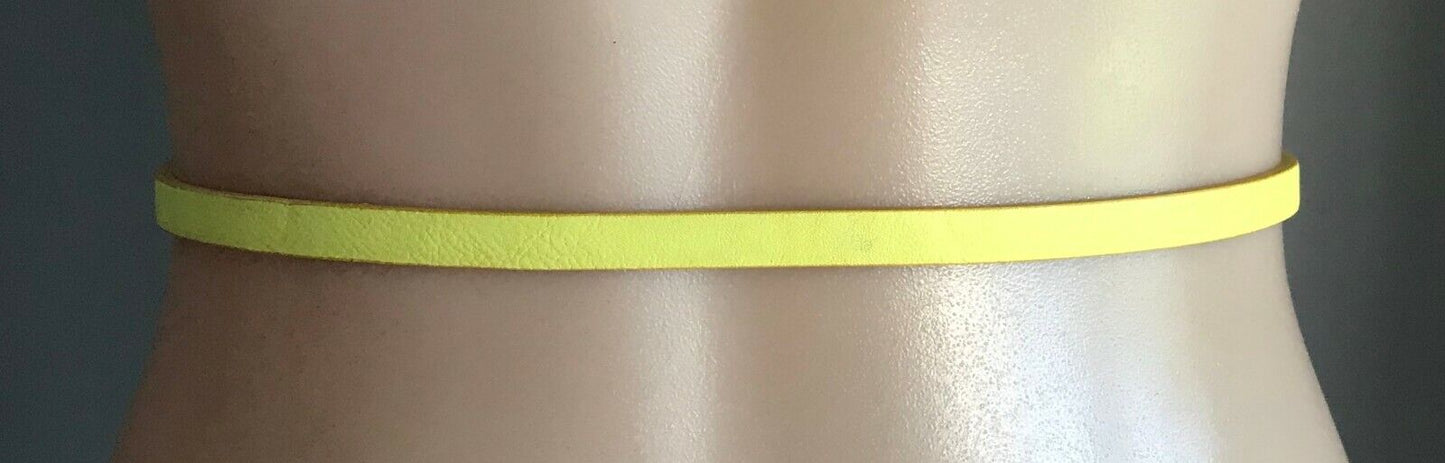 PORTMANS 3x Belts Thin Pleather Blue Yellow Blue Green Snake Print Size XS NEW