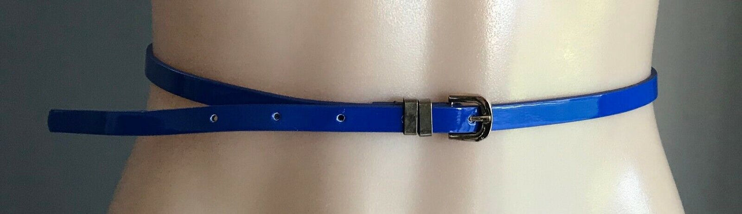 PORTMANS 3x Belts Thin Pleather Blue Yellow Blue Green Snake Print Size XS NEW