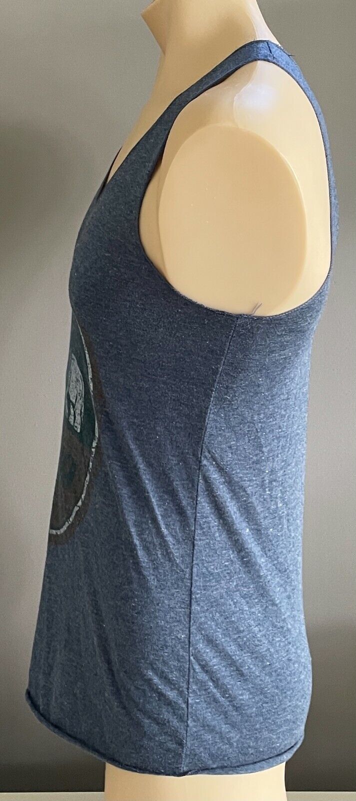 Mens TRIPLE T "Chang Beer" Singlet Print Sleeveless Top Tee Blue Marl Chest 90cm
