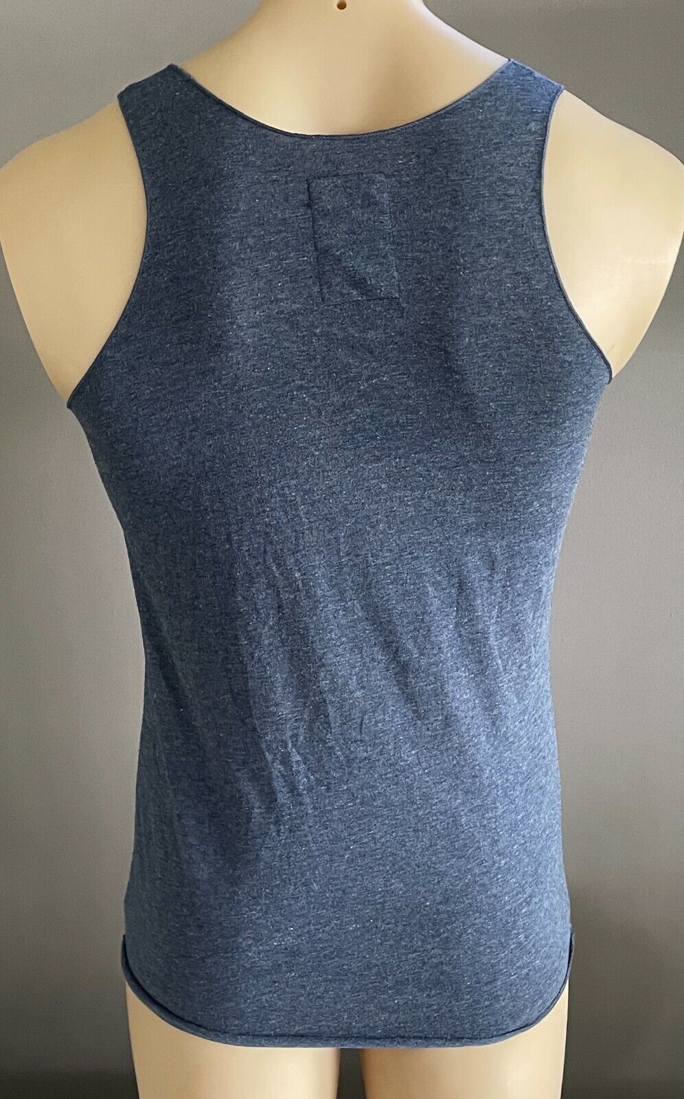 Mens TRIPLE T "Chang Beer" Singlet Print Sleeveless Top Tee Blue Marl Chest 90cm