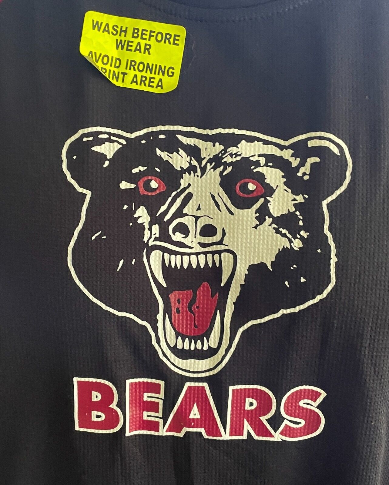 Mens Dri Gear BEARS Black & Burgundy Trim Short Sleeve Tee Size XL SPF 25 NEW
