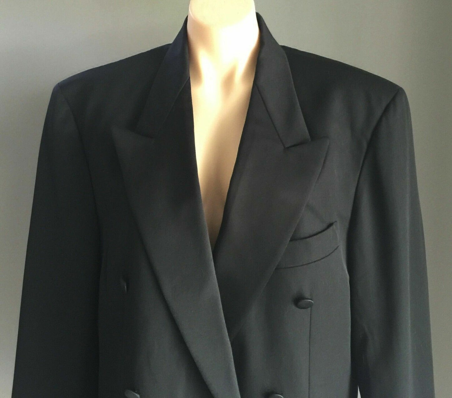 DAVID JONES UOMO Black Double Breasted Suit Jacket Blazer Mens Size 52