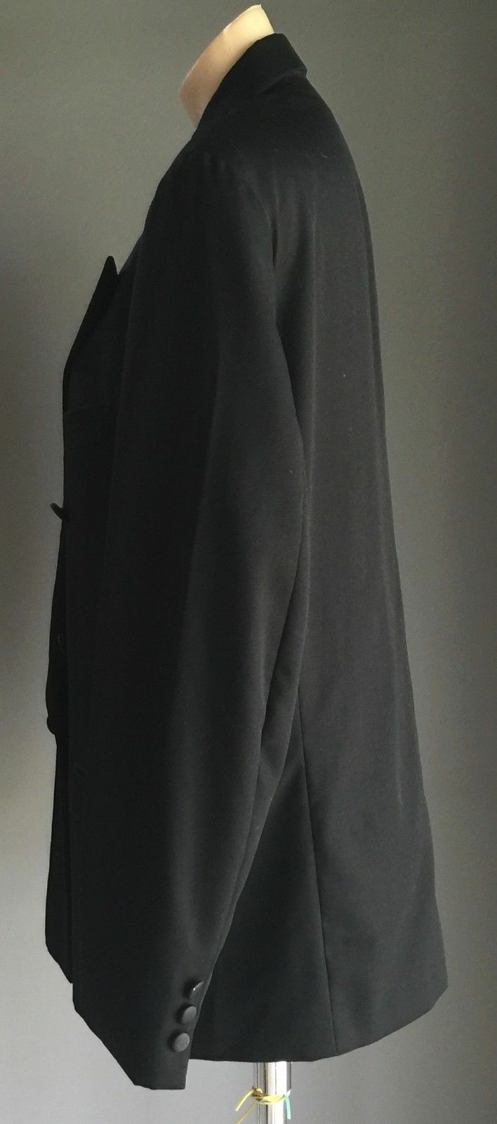 DAVID JONES UOMO Black Double Breasted Suit Jacket Blazer Mens Size 52