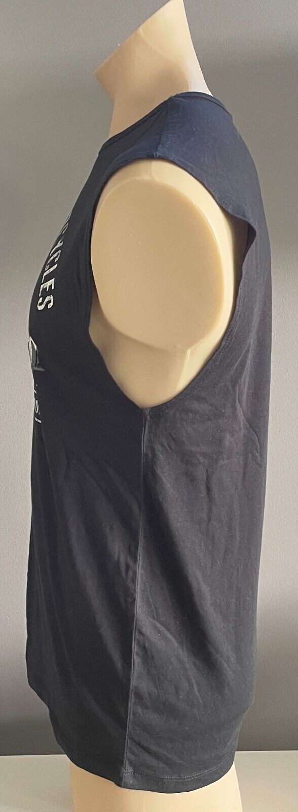 BIG W Mens Muscle Tee Black Sleeveless Motorcycle  Print Tank Top Size S NEW