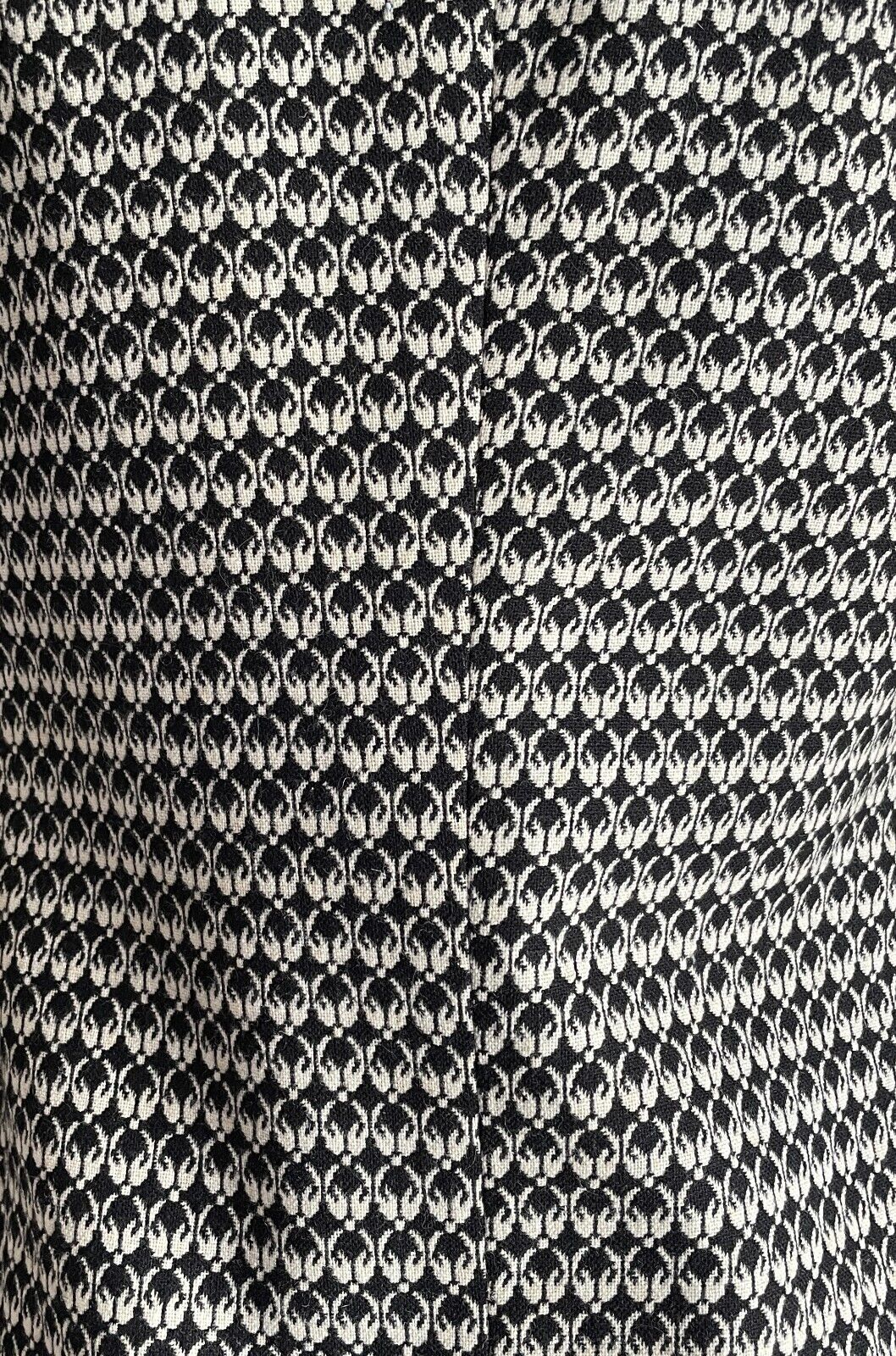 Vintage Mens HALEC CONFEZIONI Jacket Off White & Black Print Blazer Chest 88cm