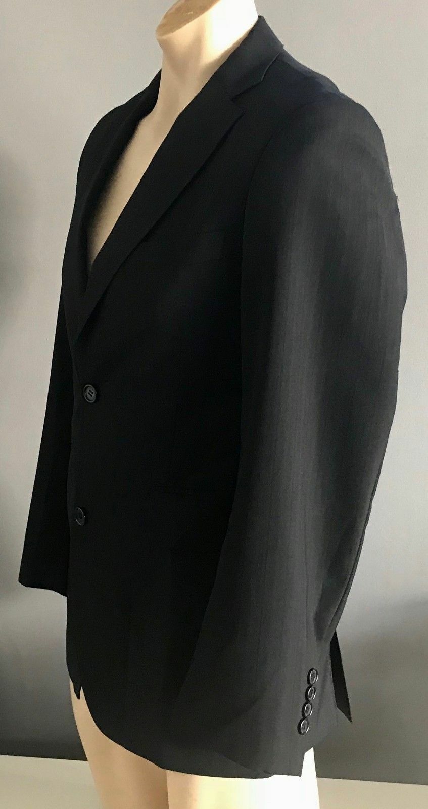 Mens ALEX TROY Formal Jacket Black Single Breasted Long Sleeve Blazer Size 34R