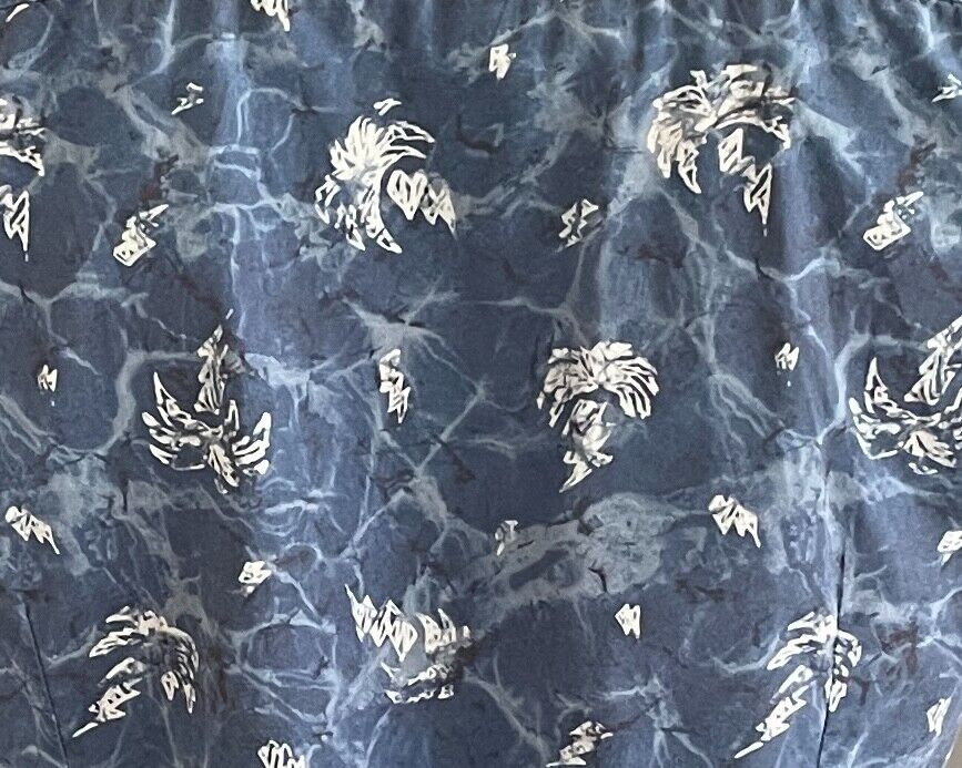 BAUHAUS Shirt Short Sleeve Blue Black Crackle Print Size M Slim Fit 104cm Chest