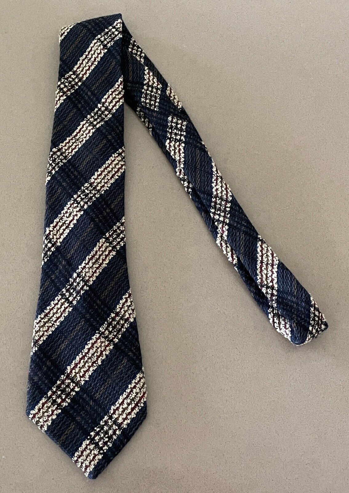 Mens NeckTie KLIPPER 9cm Multicolour Woven Wool Check Australian NEW Vintage Tie