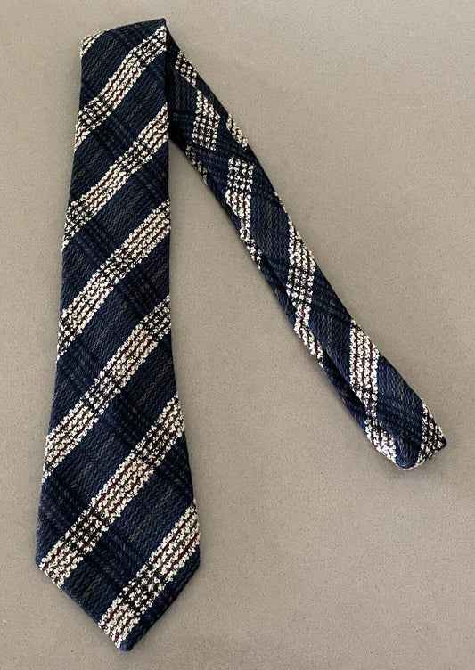 Mens NeckTie KLIPPER 9cm Multicolour Woven Wool Check Australian NEW Vintage Tie
