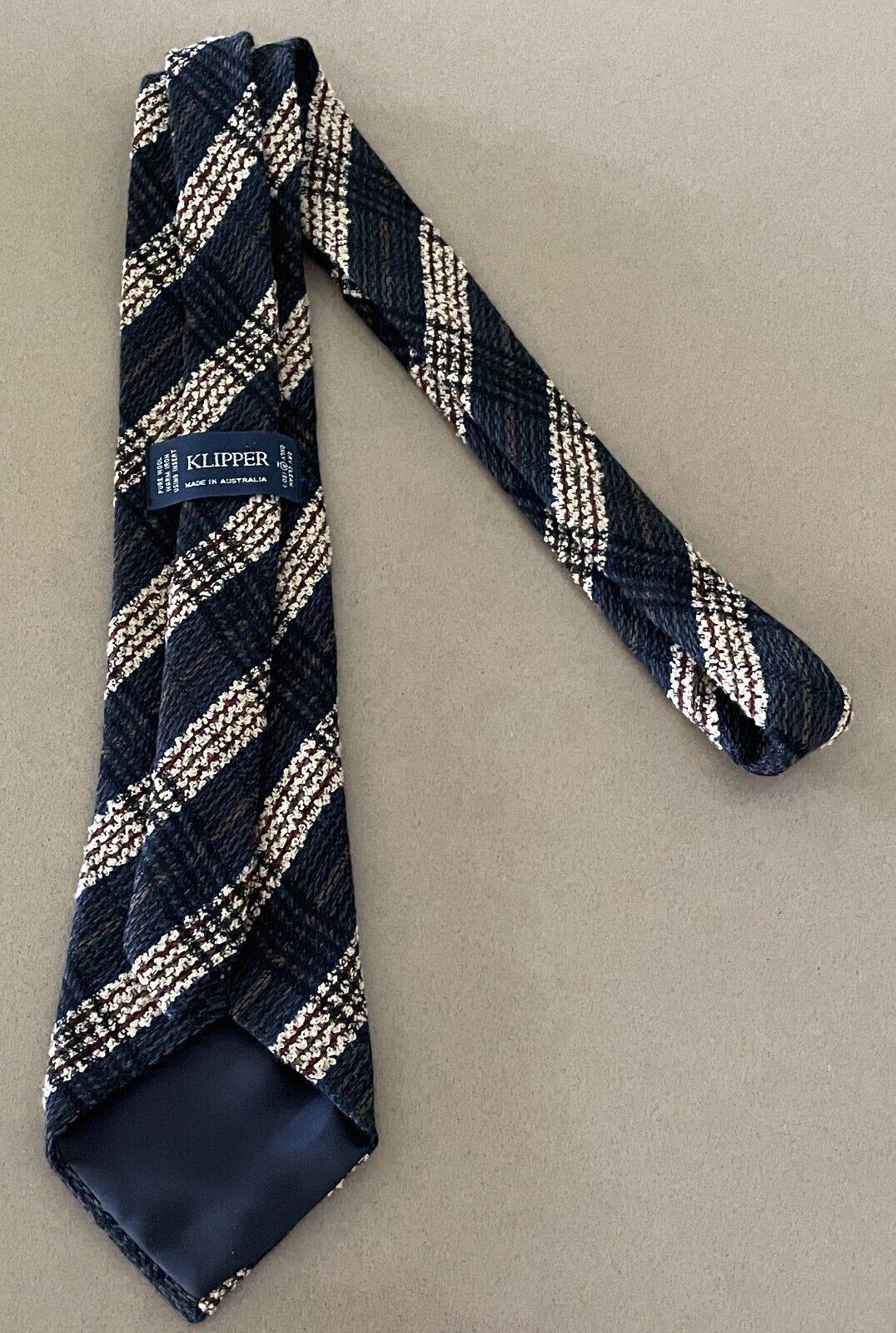 Mens NeckTie KLIPPER 9cm Multicolour Woven Wool Check Australian NEW Vintage Tie