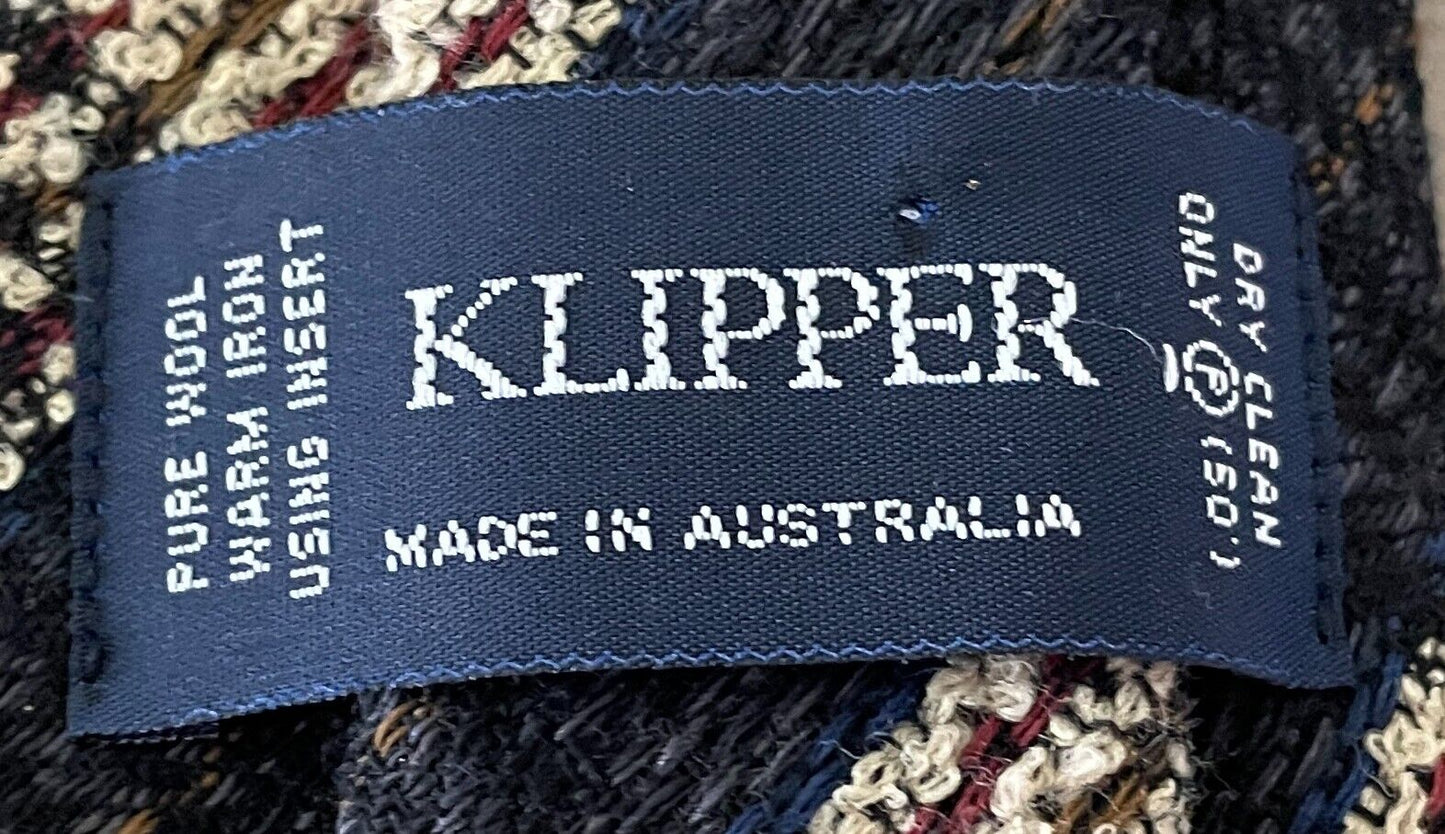 Mens NeckTie KLIPPER 9cm Multicolour Woven Wool Check Australian NEW Vintage Tie
