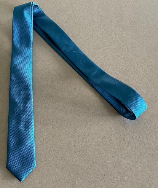 KENJI Thin NeckTie Teal Blue Polyester Gorgeous Colour Mens Neck Tie