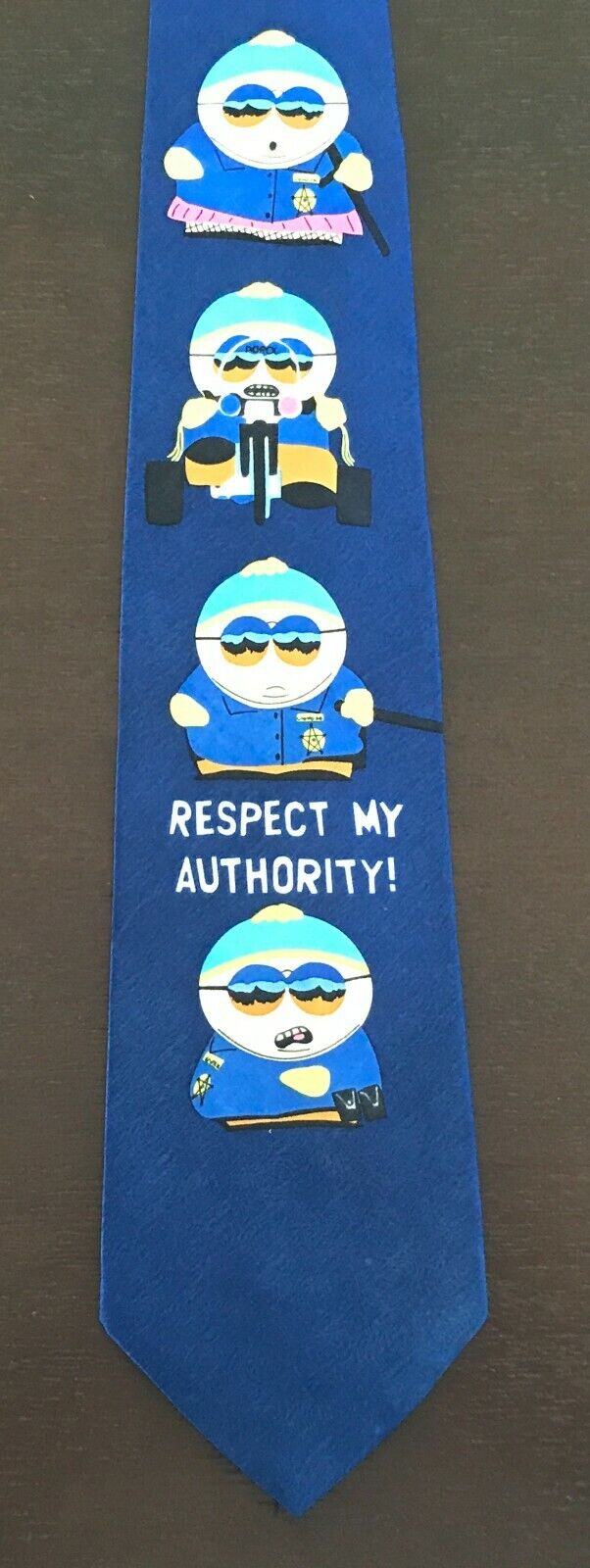 Mens Silk Tie SADDLER South Park Cartman Respect My Authority Novelty TV NeckTie