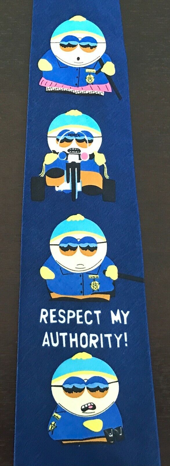 Mens Silk Tie SADDLER South Park Cartman Respect My Authority Novelty TV NeckTie