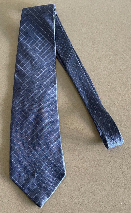 Mens Silk Tie TRENT NATHAN Navy Base Blue & Pink Diamond Print NeckTie
