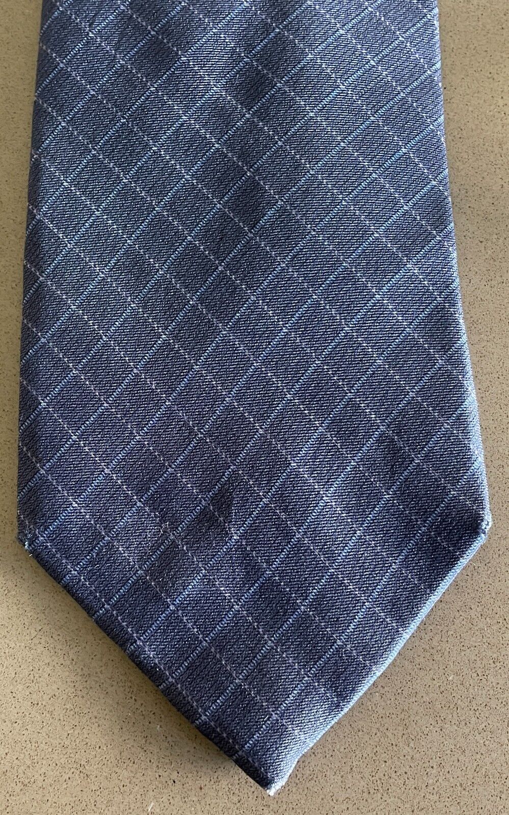 Mens Silk Tie TRENT NATHAN Navy Base Blue & Pink Diamond Print NeckTie