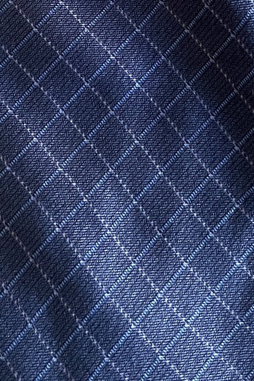 Mens Silk Tie TRENT NATHAN Navy Base Blue & Pink Diamond Print NeckTie