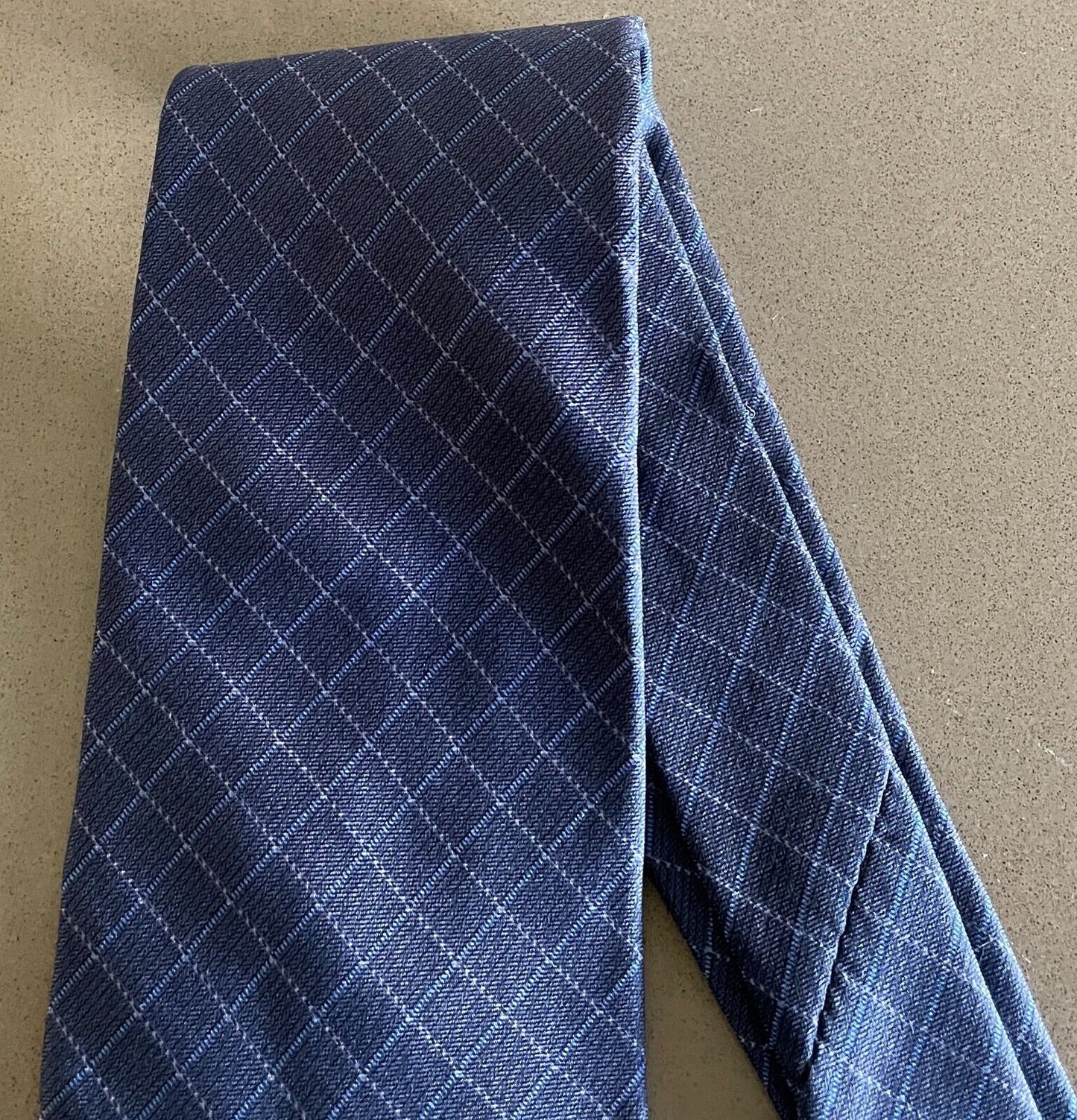 Mens Silk Tie TRENT NATHAN Navy Base Blue & Pink Diamond Print NeckTie