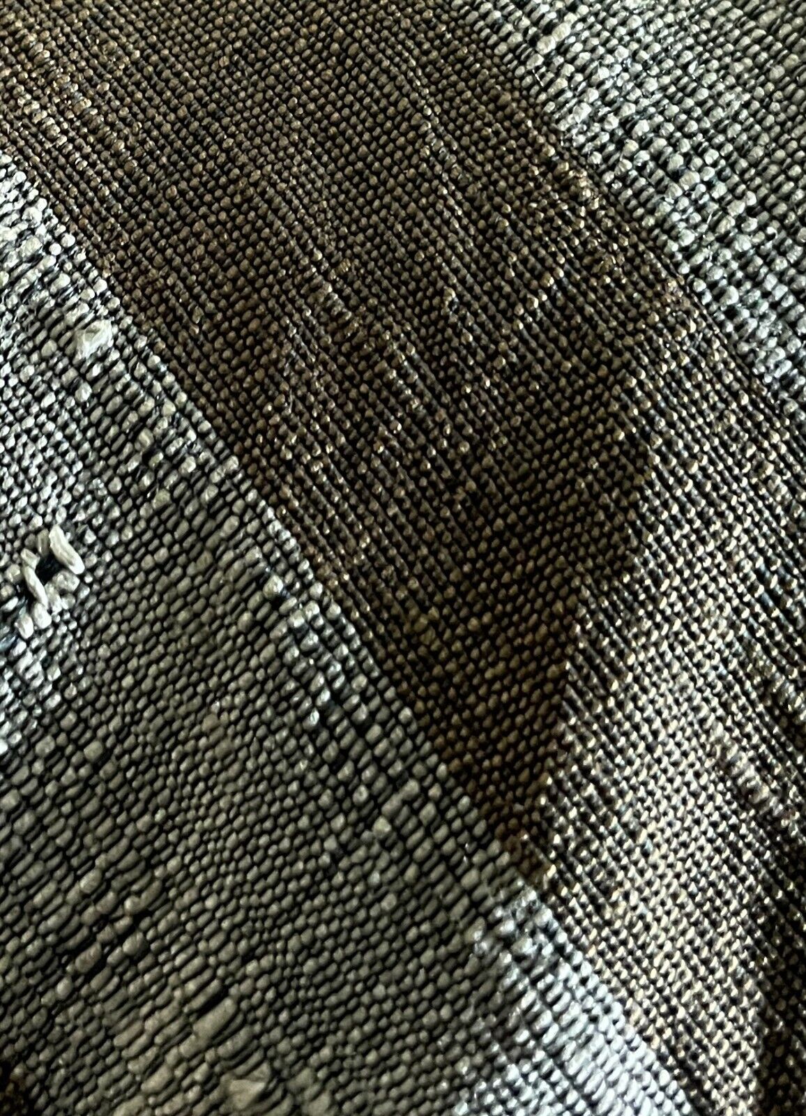 Mens Vintage Silk Tie STAR OF SIAM Two Tone Khaki Stripe Hand Woven NeckTie