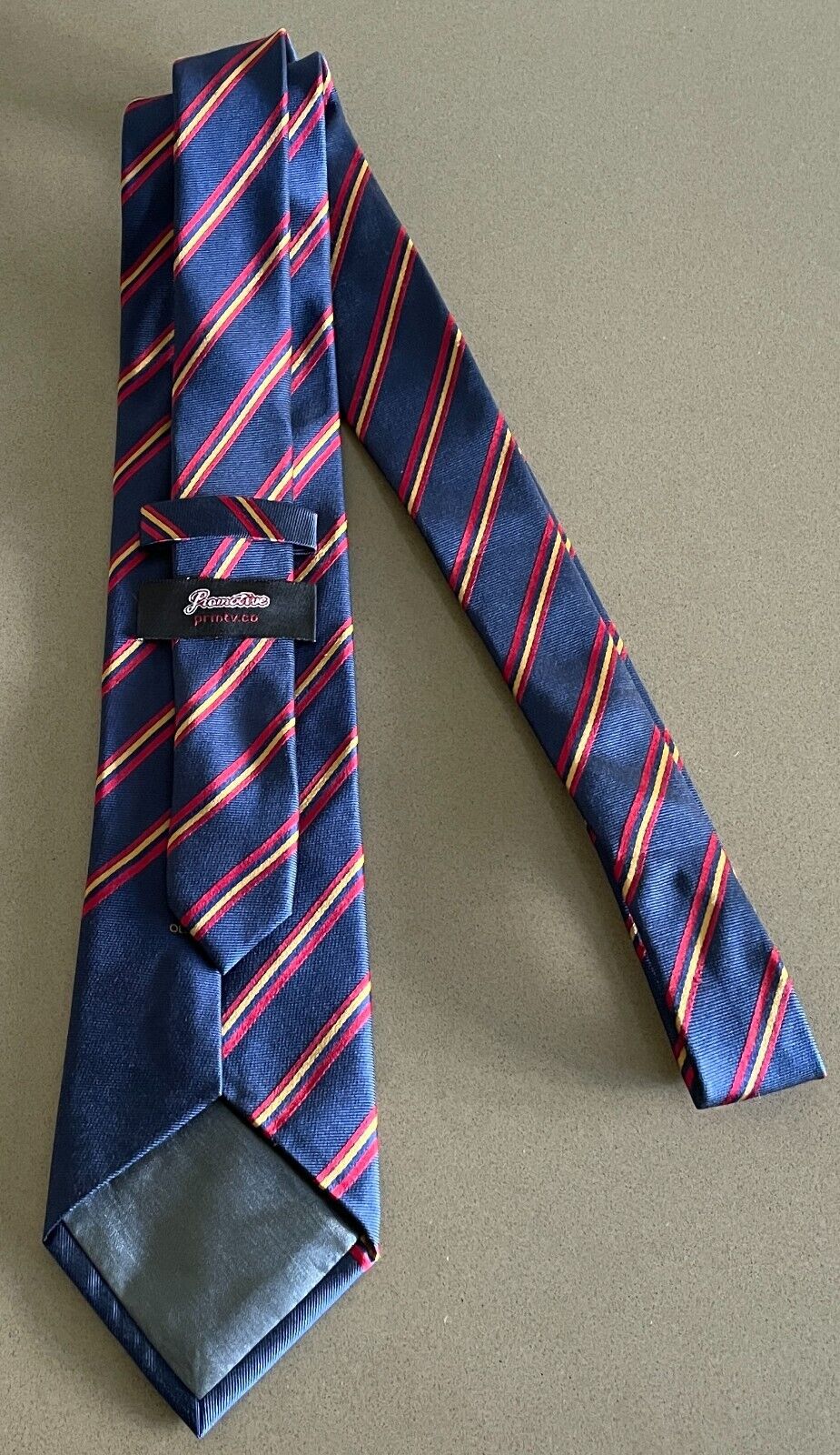 Mens NeckTie OBA Old Barker Association Silk Blue Red Gold Stripe Neck Tie