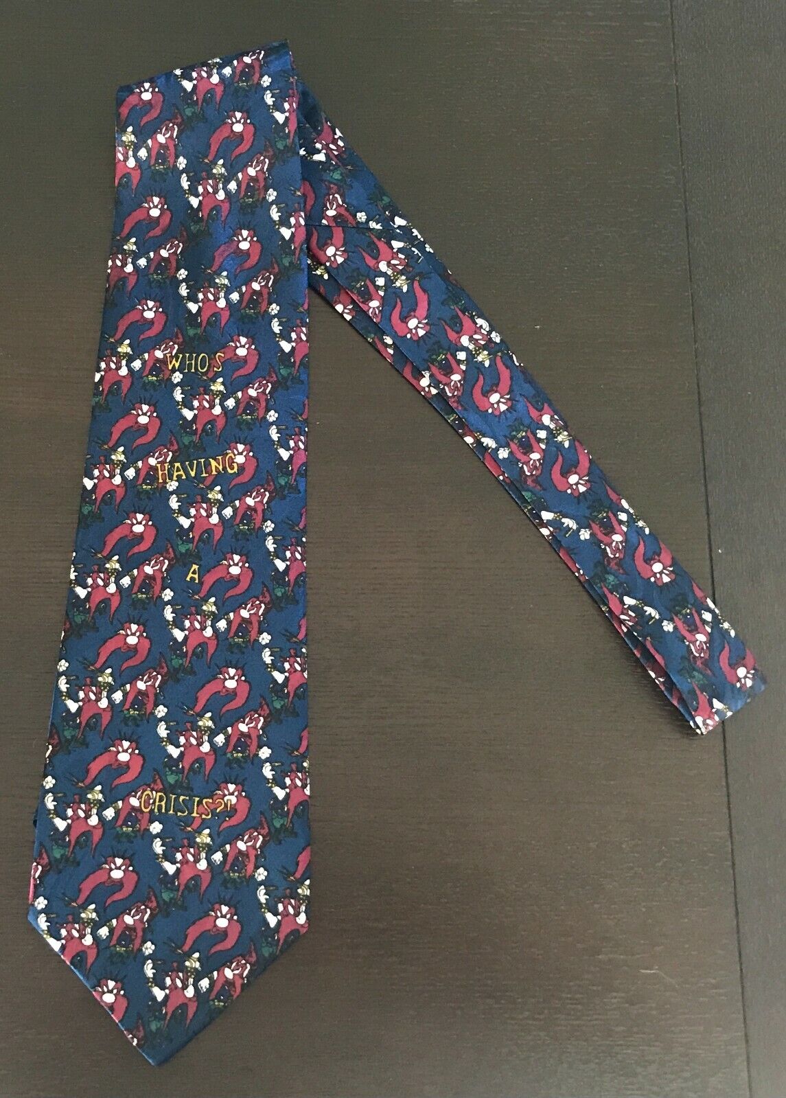 Looney Tunes Tie DAVENPORT Yosemite Sam Navy Burgundy NeckTie Warner Bros 94