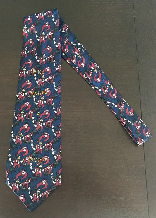 Looney Tunes Tie DAVENPORT Yosemite Sam Navy Burgundy NeckTie Warner Bros 94